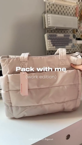 TasBagShop Puffy bag Lightweight Cotton Soft puffer bag All-Match Shoulder Bag Women Commuter Lazy Style Tote Bag