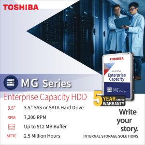 Ổ cứng HDD Toshiba Enterprise MG 7200 rpm 3.5-inch hoạt động 24/7 chính hãng Bảo hành 5 năm