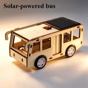 Diy Solar-Powered Childrens Science and Education Experimental Toys Handcrafted Bus Assembly Models Childrens DIY Gifts