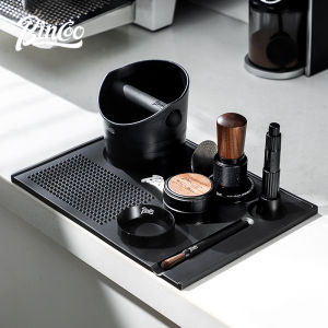 BINCOO Coffee Tamper Set Multi-functional Coffee Press Mat Coffee Counter Storage Mat Coffee Press Hammer Powder Cloth Coffee Bucket Set Coffee Utensils 51MM/58MM