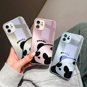 Hontinga Tempered Glass Casing Cases For Samsung Galaxy S25 S24 S23 S22 S21 Ultra Plus S25+ S24+ S23+ S22+ S21+ FE 5G S8 S9 Plus S8+ S9+ Case Lovely Giant Panda Phone Case  Back Cover Casing Hard Case