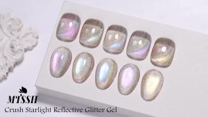 Rainbow Holographic Cat Magnetic Gel Nail Polish Laser Glitter Magnetic Semi Permanent Soak Off UV Gel Varnish Nail Supplies DIY
