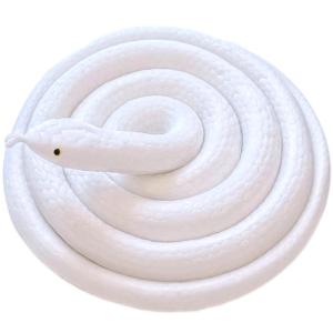 White And Black Simulation Snake Toy Soft Rubber Snake Performance Props White Snake Legend Fake Snake Doll for All Ages