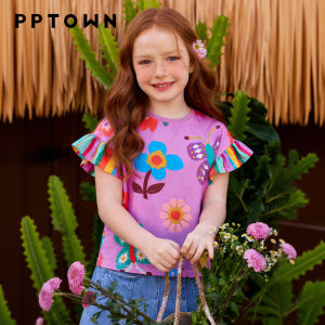 PPTOWN | New Printed Short Sleeve Girls T-Shirt
