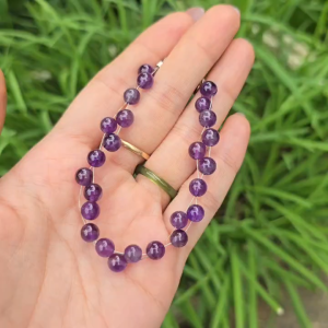 Q2173 Lắc tay hạt Thạch Anh Tím móc Bạc cho Hỏa và Thổ - Phong Thuỷ TUDO P