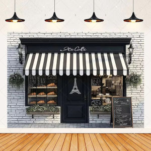 Parisian Cafe Buffet Theme Diamond Art Painting Kit Mosaic Cross Stitch for Paris Style Party Photo Banner Decor