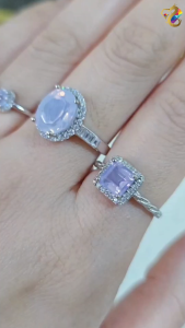 Collection Grade Natural Scorolite Lavender Moon Quartz S925 Silver Rings (3 Types to Choose)