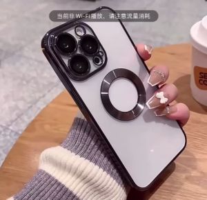 Electroplating Hole Logo Soft Case 14 Promax 14 13 Pro 13 12 Pro 12 11 Pro 11 X Xr Xsmax Soft Casing List Chrome Transparant
