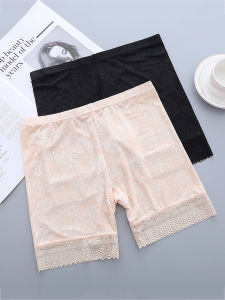 กางเกงเซฟตี้ขนาดบวกสําหรับผู้หญิงนักมวยลูกไม้เอวสูงไร้รอยต่อสบายพอดีไม่มีร่องรอยชุดชั้นใน