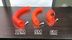 JLD Air Compressor Hose Tube 6-12M Pneumatic Hose Spring Air Pipe Tool ORANGE Spring Trachea