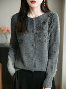 YUEXINYIRONG | French Elegant 3D Flower Knit Thickened Sweater