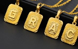 26 uppercase letters stainless steel necklace English letters Alphabet necklace