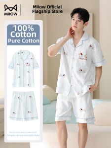 MiiOW | Cartoon Casual Mens Pajamas Shortsleeve and Shorts Set