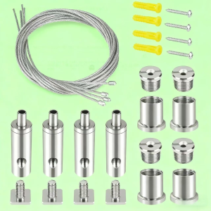 2/4/8 Sets Wire Cable Hanging System Kit Aquarium Light Hanging Kit Adjustable Wire Rope for Linear Light Pendant Pendant