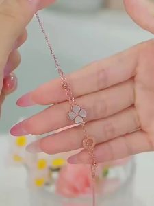 Grace Girl | Real Diamond Silver Four-leaf Clover Bracelet