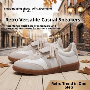 EMUY | Retro Versatile Sneakers Inner Heel Thick Sole