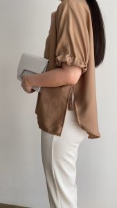 OFEYA - Joa Blouse Top - Atasan Lengan Pendek Wanita - O Neck Blouse