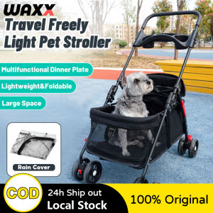 Pet Stroller Portable Foldable Cat and Dog Pet Stroller with 4 Wheels Strong Structure Pet Outdoor Stroller(Fit 20kg)