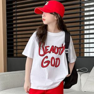Pure Cotton Summer Casual Short Sleeve Shorts Set for Girls Childrens Sportswear Little Girls Korean Style Fashionable Clothes
