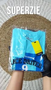 Kaos Anak Laki-Laki Lengan Panjang Karakter Kendaraan Sporty RACE DRIVE Warna Birumuda Bahan Adem
