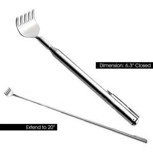 Extendable Back Scratcher for Men Portable Telescopic Metal Back Scratchers Back Hand Massager for Birthday Christmas Gifts