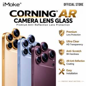 iMoke Corning AR Camera Lens Protector Glass 9H Anti-Reflection Ultra Clear for iPhone 18/17/16/15/14/13/12 Pro Max