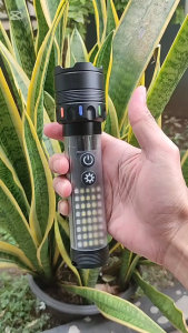 Senter Led Cas Tahan 12 Jam Fitur 5 Mode Cahaya + Lensa Teleskop Zoom + PowerBank + Lampu COB + Magnet + Lanyard | Daya 30W Depan + 15W Samping Senter Tangan MX-W801 | GRATIS ONGKIR | TSA
