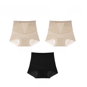 Miiow | High Waist Thin Ice Silk Abdomen Control Pants Womens Butt Lifting Briefs Anti-Roll Cat Person Summer Three-Quarter Length