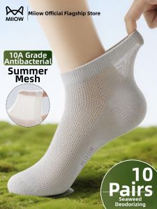 MiiOW | Antibacterial Summer Thin Mesh Odor-Removing Sports Breathable Men Socks
