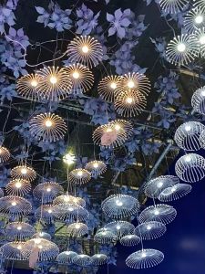 Lampu Gantung Dandelion Dekorasi Pelaminan 1 Set Isi 10 LED Lampu Dekorasi Pelaminan