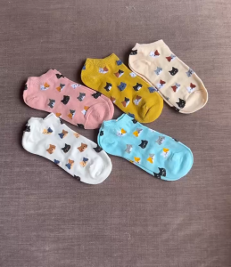 SET 5 ĐÔI TẤT VỚ NỮ HOẠ TIẾT MÈO DỄ THƯƠNG MÃ 31 DÀNH CHO NỮ