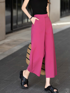 MANMI | Dopamine Pitaya Color Wide Leg Cropped Trousers