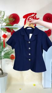 Áo kiểu thiết kế lịch sự với chất liệu Cotton Lạnh Hàn Quốc sang trọng AN4L0855 Thương hiệu Thiều Hoa