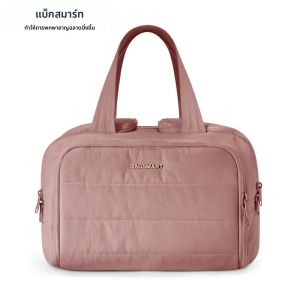 กระเป๋ากระเป๋าใส่เครื่องสำอางค์กระเป๋าเครื่องสำอางค์พกพาเปิดกระเป๋าเข้าห้องน้ำสำหรับเดินทางขนาดใหญ่พร้อมที่จับสำหรับอุปกรณ์เสริมห้องน้ำ