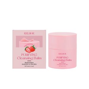 EELHOE Purifying Cleansing Balm Gentle cleansing makeup removal moisturizing hydrating smooth and delicate skin care Purifying Cleansing Balm Strawberry Scented Makeup Remover Facial Makeup Remover