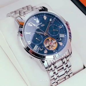 PLAYBOY ของแท้แบรนด์นาฬิกาผู้ชายกันน้ำ 2023 ใหม่หรูหรามัลติฟังก์ชั่นกลวงนาฬิกาจักรกลอัตโนมัติแฟชั่นลำลองเพชรชู่สแตนเลสนาฬิกาของขวัญแฟน ราคา 1,990 เท่านั้น