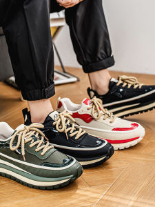 2025 New Mens Anti-Slip Wear-Resistant Antibacterial Deodorant Breathable All-Match Sports Soft Bottom Casual Heightening Dad Trendy Shoes