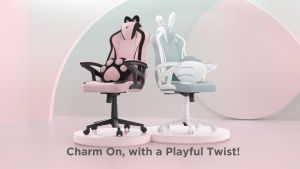 TTRacing Duo V4 KittyPuff BunnyBliss Air Threads Fabric Gaming Chair Ergonomic Home Office Chair