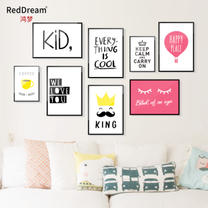 Nordic Style Acrylic 3D Wall Art Decal Self Adhesive Bedroom Background Decorative Painting Girl Heart English Text Home Decor