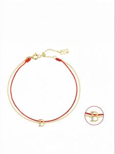 Zodiac Year Lucky Red Rope Diamond Studded K Gold Bracelet