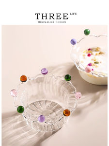 Tlife Crown Creative Japanese Style Bowl High Temperature Resistant Breakfast Oats Salad Dessert Glass Bowl Home Use