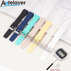 Aotelayer 18mm Soft Silicone Watch Strap for Casio F-91W F-84 F-105 F-108 F-A158 F-168 AE1200 AE1300 Waterproof Universal Sport Bracelet Men Watch Accessories