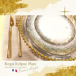 Dining Vaisselle - ชุดจาน Regal Eclipse เซรามิก New Bone ขอบทองสุดหรู ดีไซน์ยุโรป Timeless Elegance