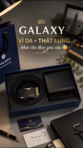 Set Ví Thắt Lưng Da Nam GALAXY Combo Dây Lưng Nam Bóp Da Cao Cấp Khắc Chữ Theo Yêu Cầu Làm Quà Tặng Full Box Túi Xách
