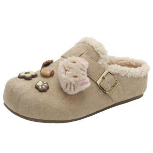 Josiny | Warm Winter Half Slippers Women Slip-On