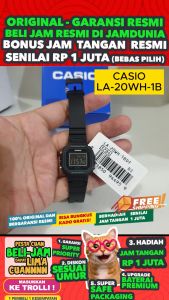 CASIO ORIGINAL - CASIO LA-20WH-1BDF - WOMEN - Hitam - Rubber Band - NEW - Jam dunia JD18ST # Jam Tangan Wanita Cewek Anti Air Digital Analog + CASIO LA 20WH 1B LA-20WH 20 WH LA20 LA-20 LA20WH LA-20WH-1B $ WR0 STR KC7 HT7