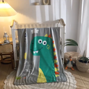 140x100cm Cartoon Printed Blanket – Soft Flannel Reversible Baby Blanket Lightweight Kids’ Cooling Blanket Plush Comforter