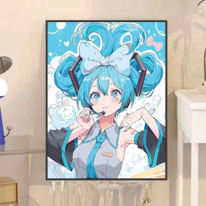 Bandai | Tranh Sơn Dầu Nhân Vật Anime H-Hatsune M-Miku Trên Vải Bố Hiện Đại Bộ Vẽ Theo Số Dành Cho Trang Trí Nhà Cửa - Tranh Nghệ Thuật Phòng Khách Phòng Ngủ Không Khung