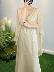 New Chinese Style Asymmetrical Chiffon Sun Protection Clothing Womens Summer with Suspenders Dress Outer Shawl Thin Blouse