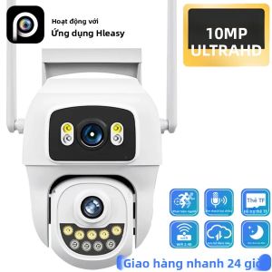 Camera An Ninh Wifi 10MP 5K PTZ Ống Kính Kép Màn Hình Kép Giám Sát Tại Nhà IP66 Chống Nước H.265 Với Ứng Dụng HiEasy Cho Trong Nhà/ngoài Trời